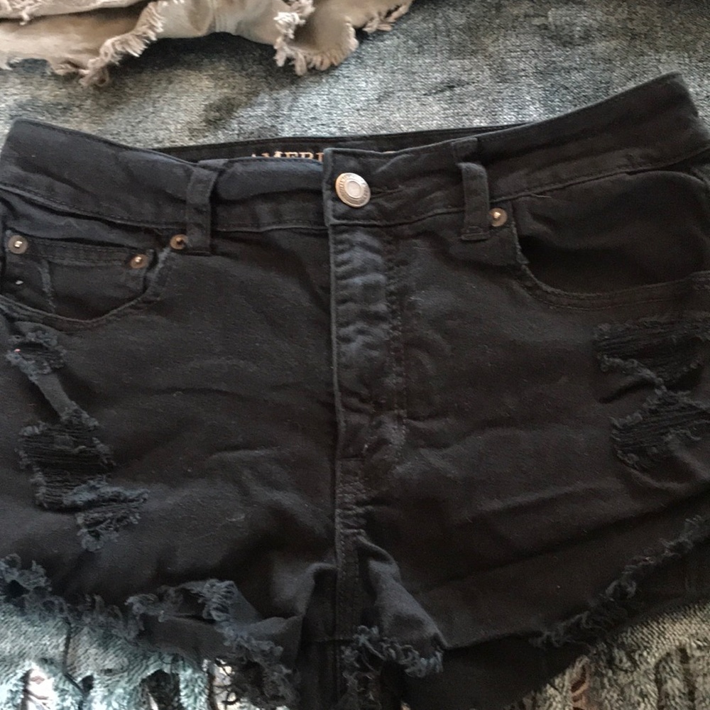 Black jean shorts